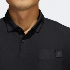Adidas Go-To Golf Polo Shirt -Golf Master Shop Adidas AW22 Go To Primegreen Polo Shirt HA6114 SHADI683 Black Model 2
