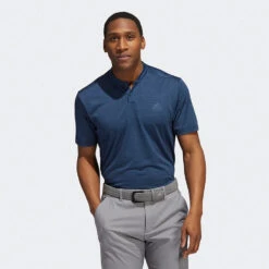 Adidas Texture Stripe Golf Polo Shirt -Golf Master Shop Adidas AW22 Texture Stripe Polo Shirt HM8261 SHADI686 Collegiate Navy Crew Navy Model 1