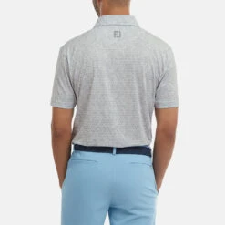 FootJoy Digital Camo FJ Print Lisle Golf Polo Shirt 11 FootJoy Digital Camo FJ Print Lisle Golf Polo Shirt -Golf Master Shop FootJoy SS22 Digital Camo FJ Print Lisle Golf Polo Shirt Grey 88438 Front model 3