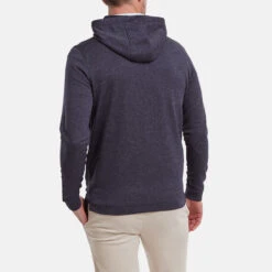 FootJoy Lightweight Golf Hoodie -Golf Master Shop FootJoy SS22 Lightweight Golf Hoodie Heather Navy 88448 model 3