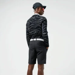 J.Lindeberg Stuart Stripe Golf Shorts -Golf Master Shop J.Lindeberg SS22 Stuart Stripe Golf Shorts GMPA05577 9999 Code TSLIN012 34 W Black Model 2