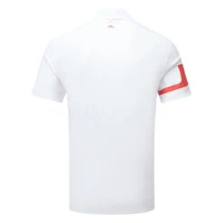 J.Lindeberg Heath Golf Polo Shirt 5 J.Lindeberg Heath Golf Polo Shirt -Golf Master Shop J.Lindeberg SS23 Heath Regular Fit Polo GMJT07621 G135 SHLIN174 Fiery Red White Back