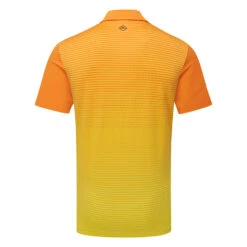 J.Lindeberg Lowell Golf Polo Shirt -Golf Master Shop J.Lindeberg SS23 Lowell Slim Fit Polo GMJT07524 I068 SHLIN192 Russet OrangeBlazing Yellow Back