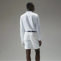 J.Lindeberg Tyson Long Sleeve Golf Polo Shirt -Golf Master Shop J.Lindeberg Tyson LS Reg Fit Polo GMJT07801 0000 SHLIN154 WhiteNavy Peony Model 3