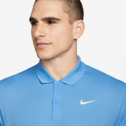 Nike Dry Victory Solid Golf Polo Shirt -Golf Master Shop Nike SS22 Dry Victory Solid Golf Polo Shirt DH0822 412 M SHNIK780 University Blue White model 2