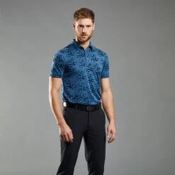 Ping Rae Golf Polo Shirt -Golf Master Shop Ping AW22 Rae Performance Polo Shirt PO3523 565 SHPIN323 Stormcloud Model 1