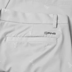 Ping Swift Golf Shorts -Golf Master Shop Ping SS23 Swift Tailored Shorts P03581 PGW TSPIN044 Pearl Grey White Detail