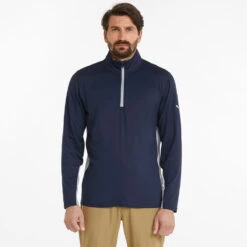 Puma Gamer 1/4 Zip Golf Popover -Golf Master Shop Puma SS22 Gamer 1 4 Zip Sweater 599127 03 Code SWPUM231 M Navy Blazer model 1