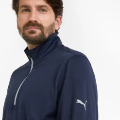 Puma Gamer 1/4 Zip Golf Popover -Golf Master Shop Puma SS22 Gamer 1 4 Zip Sweater 599127 03 Code SWPUM231 M Navy Blazer model 2