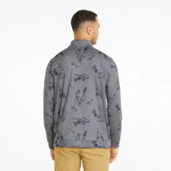 Puma Cloudspun Lowlands 1/4 Zip Golf Popover -Golf Master Shop Puma Cloudspun Lowlands 1 4 Zip Golf Popover Quiet Shade Heather 537067 02 SWPUM258 Model 3