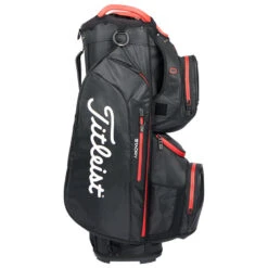 Titleist StaDry 15 Golf Cart Bag -Golf Master Shop Titleist 2022 Cart 15 Stadry Bag Black Black Red 3