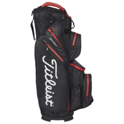 Titleist StaDry 14 Golf Cart Bag -Golf Master Shop Titleist StaDry 14 Golf Cart Bag Black Black Red 3
