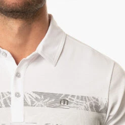 TravisMathew Activate Golf Polo Shirt -Golf Master Shop Travis Mathew SS21 Activate Golf Polo Shirt 1MW440 SHTRA055 XL White Model 2