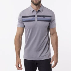 TravisMathew Private Dock Golf Polo Shirt -Golf Master Shop Travis Mathew SS21 Private Dock Golf Polo Shirt 1MW149 SHTRA054 M Heather Medium Grey Model 1