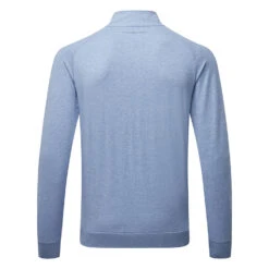 TravisMathew Zachary 1/2 Zip Golf Sweater -Golf Master Shop Travis Mathew SS22 Zachary Sweater 1MQ470 4HLB Code SWTRA017 M Heather Light Blue back