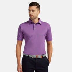 FootJoy Stretch Pique Solid Golf Polo Shirt -Golf Master Shop footjoy pique ss shirt ath 91820 purple Model 1