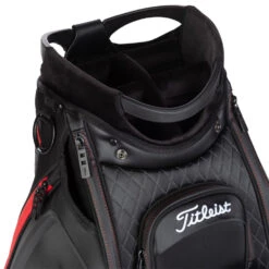 Titleist Jet Black Golf Tour Staff Bag -Golf Master Shop jetblackstafftourbagblackred5