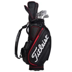 Titleist Jet Black Golf Tour Staff Bag -Golf Master Shop jetblackstafftourbagblackred6